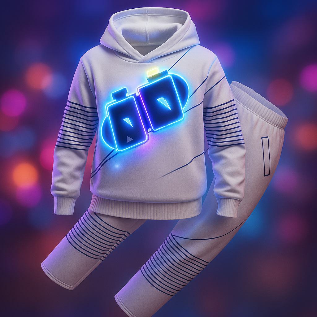 Dj Costume with LED Mask and Light-Up Chest Graphic for Kids''' Disc Jockey - Image 2
