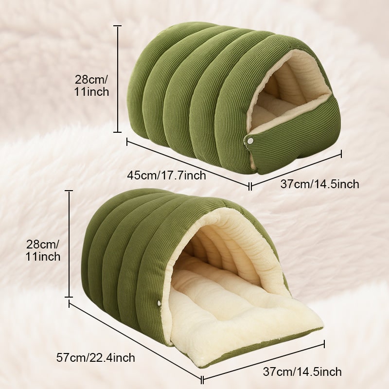 Dog Bed with Self Warming Cat Cave Design Plush Fleece Hooded Pet Window - Image 12