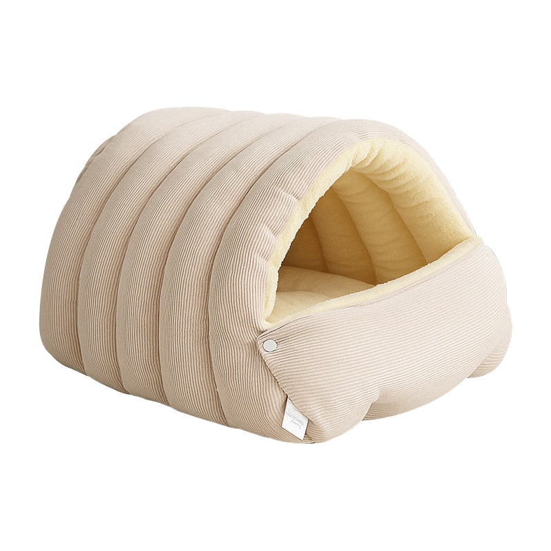 Dog Bed with Self Warming Cat Cave Design Plush Fleece Hooded Pet Window - Image 15