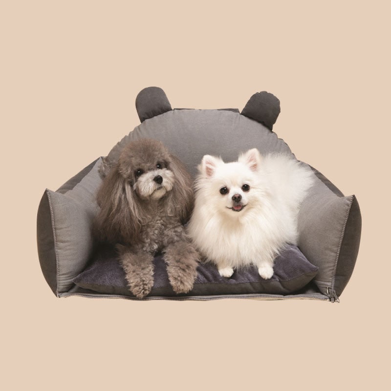 Dog Car Seat with Fold-Down Sides Safety Leash and Removable Cushions - Image 14