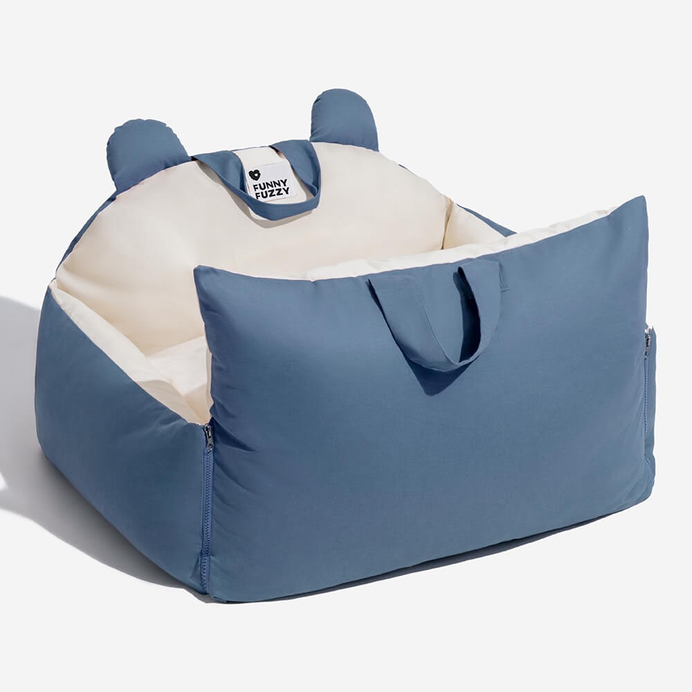 Dog Car Seat with Fold-Down Sides Safety Leash and Removable Cushions - Image 18