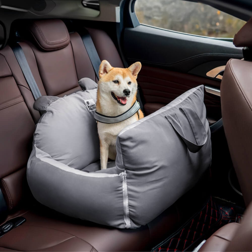 Dog Car Seat with Fold-Down Sides Safety Leash and Removable Cushions - Image 21