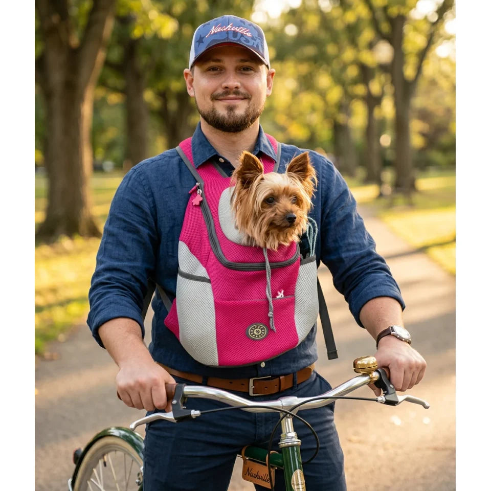 Dog Carrier Backpack with Breathable Mesh Padded Straps and Front-Facing Design - Image 1