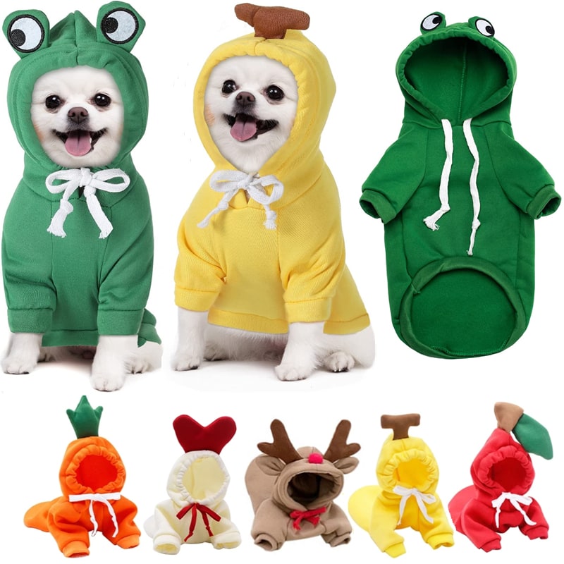Dog Clothes Hoodie with Fleece and Novelty Hood Designs for Small Sweaters - Image 13
