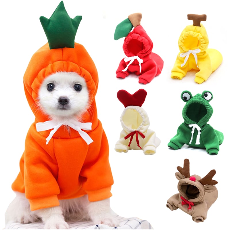 Dog Clothes Hoodie with Fleece and Novelty Hood Designs for Small Sweaters - Image 2