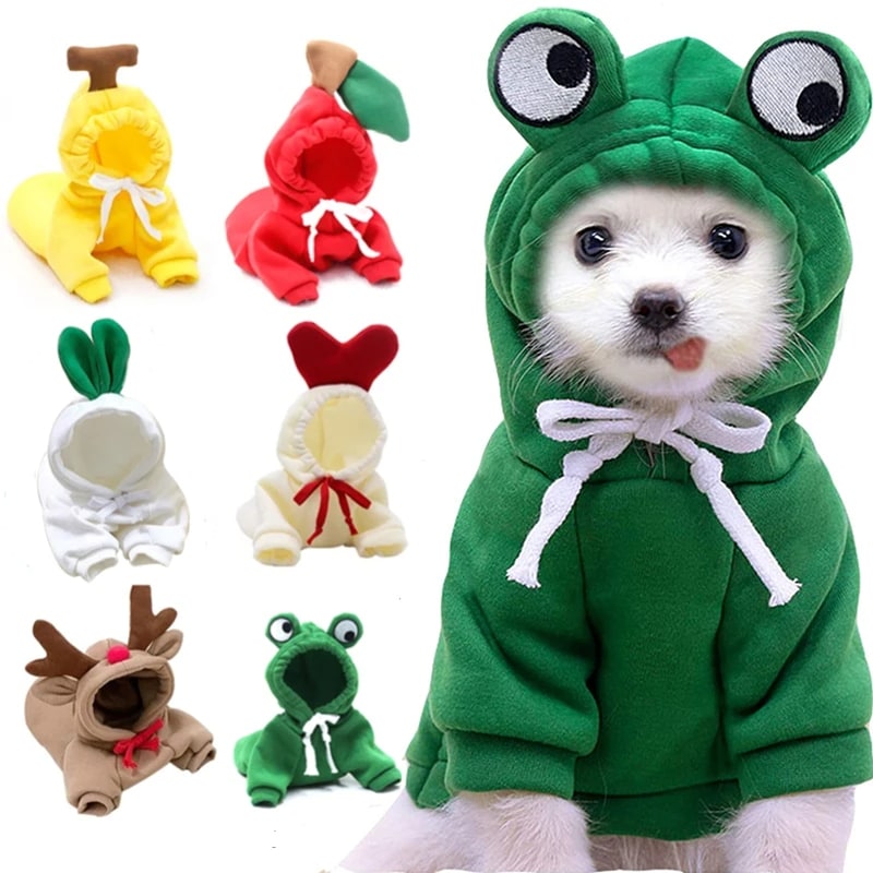 Dog Clothes Hoodie with Fleece and Novelty Hood Designs for Small Sweaters - Image 3