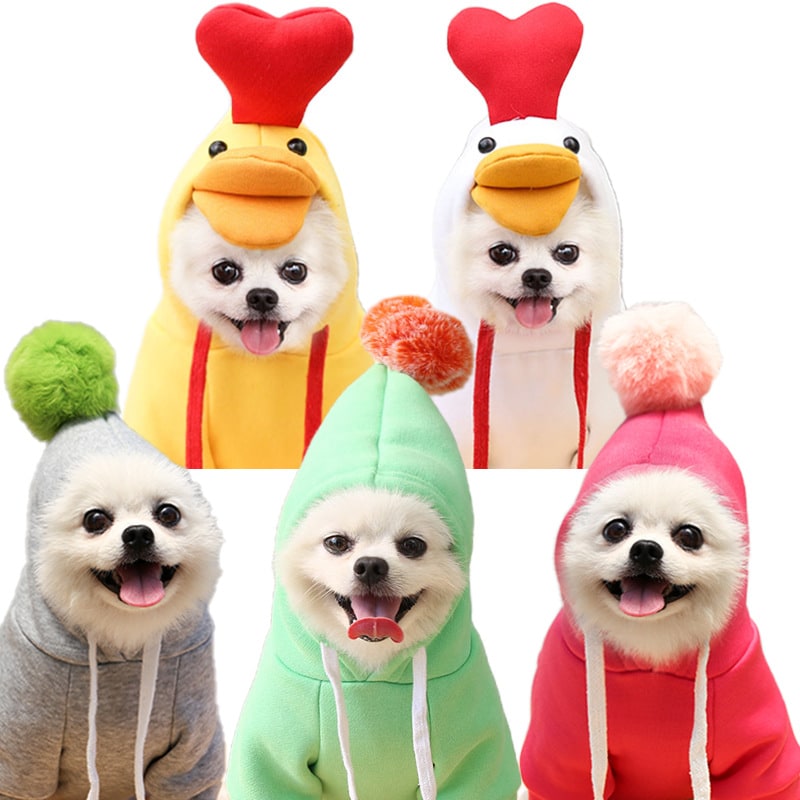 Dog Clothes Hoodie with Fleece and Novelty Hood Designs for Small Sweaters - Image 7