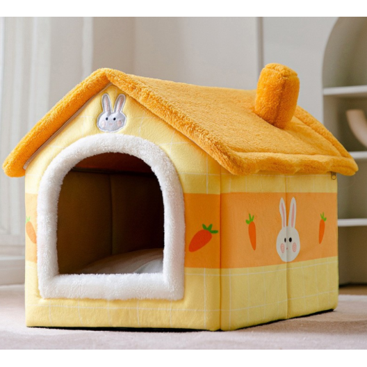 Dog House Bed and Cave with Removable Cushion Enclosed Indoor with Plush Sherpa Fleece Human - Image 11
