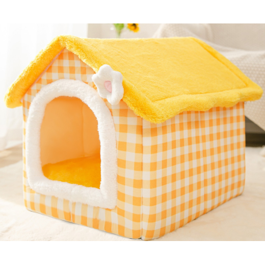 Dog House Bed and Cave with Removable Cushion Enclosed Indoor with Plush Sherpa Fleece Human - Image 12