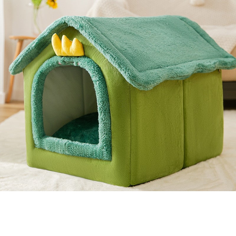 Dog House Bed and Cave with Removable Cushion Enclosed Indoor with Plush Sherpa Fleece Human - Image 14