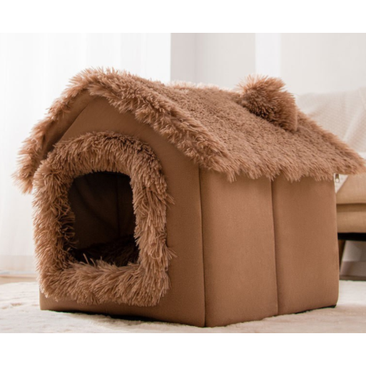 Dog House Bed and Cave with Removable Cushion Enclosed Indoor with Plush Sherpa Fleece Human - Image 16