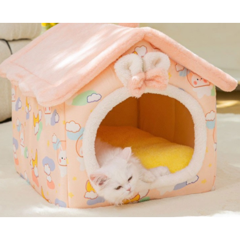 Dog House Bed and Cave with Removable Cushion Enclosed Indoor with Plush Sherpa Fleece Human - Image 17