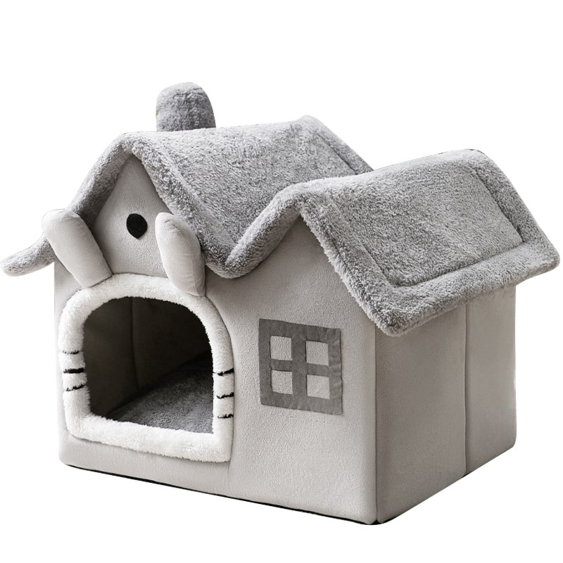 Dog House Bed and Cave with Removable Cushion Enclosed Indoor with Plush Sherpa Fleece Human - Image 18