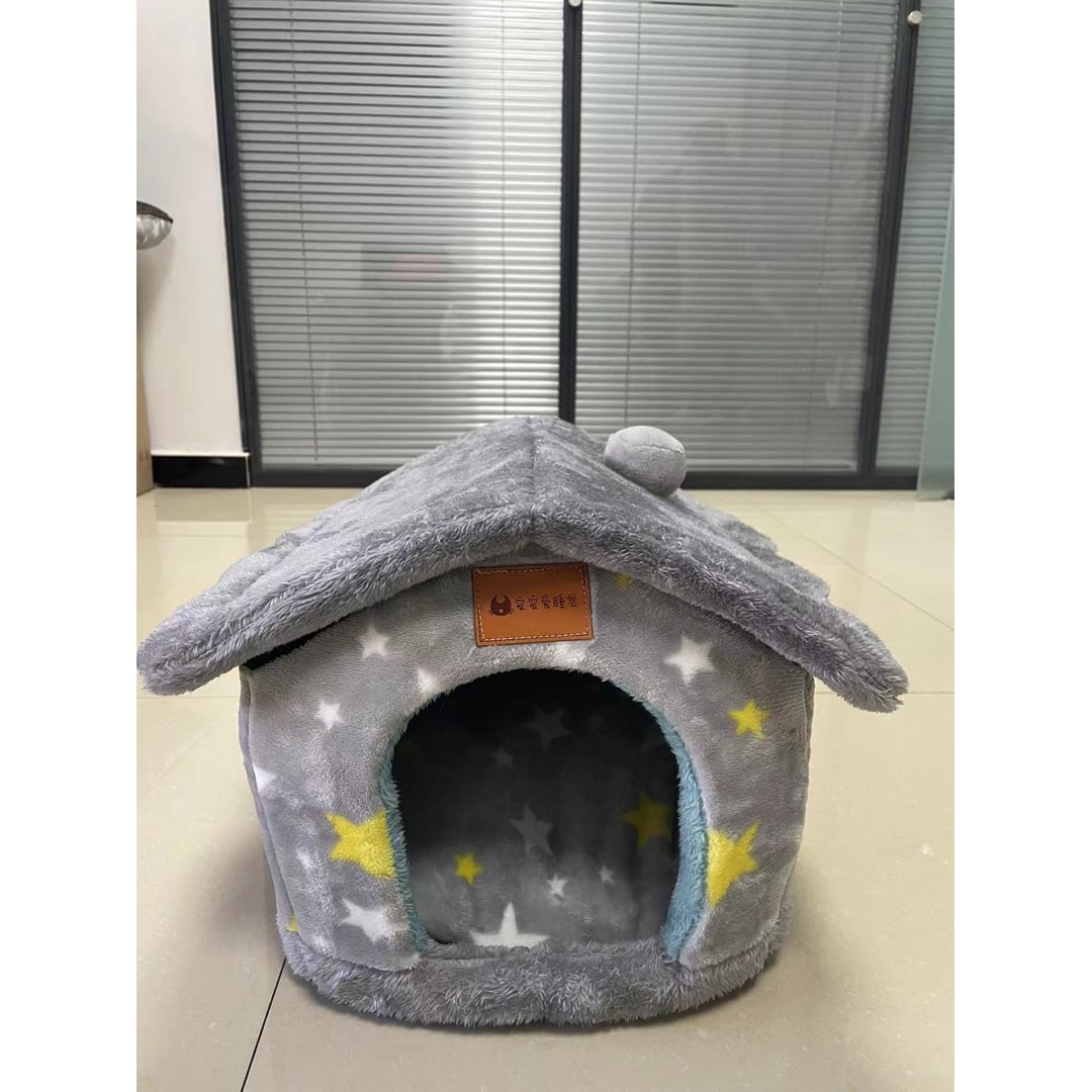 Dog House Bed and Cave with Removable Cushion Enclosed Indoor with Plush Sherpa Fleece Human - Image 20