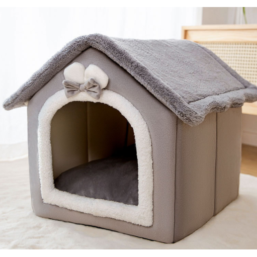 Dog House Bed and Cave with Removable Cushion Enclosed Indoor with Plush Sherpa Fleece Human - Image 21