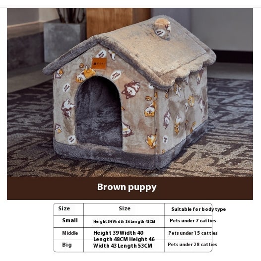 Dog House Bed and Cave with Removable Cushion Enclosed Indoor with Plush Sherpa Fleece Human - Image 22