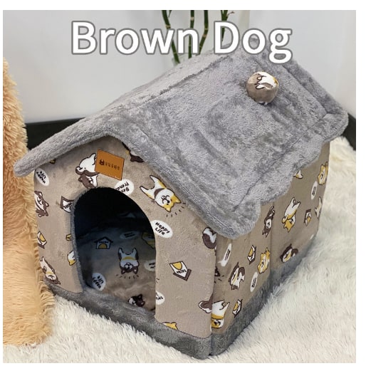 Dog House Bed and Cave with Removable Cushion Enclosed Indoor with Plush Sherpa Fleece Human - Image 23