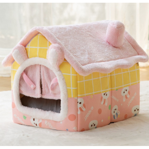 Dog House Bed and Cave with Removable Cushion Enclosed Indoor with Plush Sherpa Fleece Human - Image 27