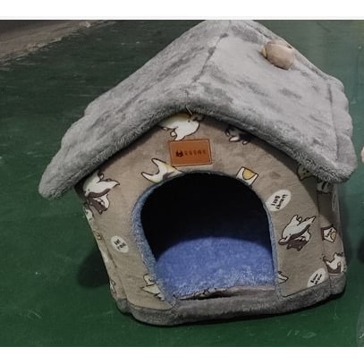 Dog House Bed and Cave with Removable Cushion Enclosed Indoor with Plush Sherpa Fleece Human - Image 30