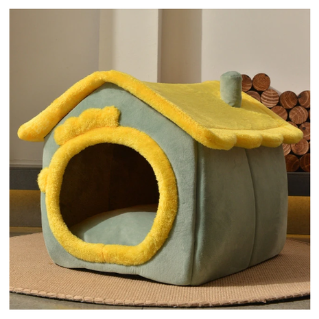 Dog House Bed and Cave with Removable Cushion Enclosed Indoor with Plush Sherpa Fleece Human - Image 32
