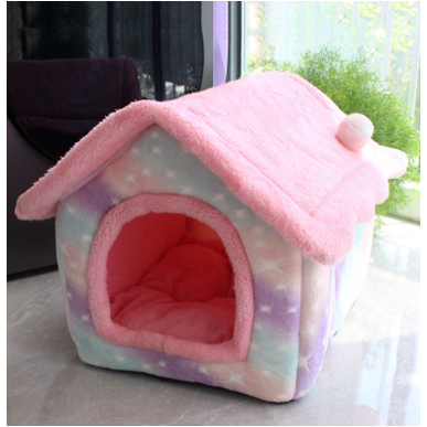 Dog House Bed and Cave with Removable Cushion Enclosed Indoor with Plush Sherpa Fleece Human - Image 4