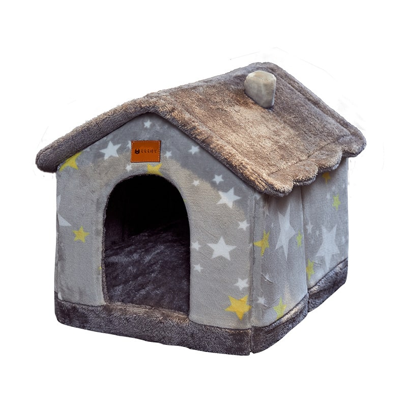 Dog House Bed and Cave with Removable Cushion Enclosed Indoor with Plush Sherpa Fleece Human - Image 7