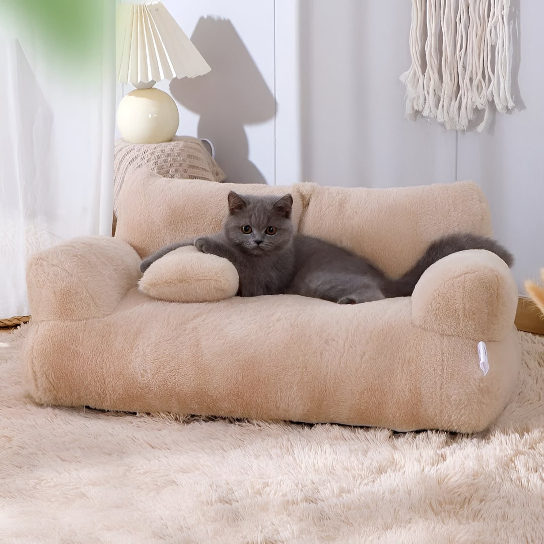 Dog Sofa Bed Pet Plush Miniature Couch Pillow Cats - Image 1