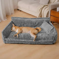 Dog Sofa Bed Washable Pet Plush Bolster Raised Edges Pillow Orthopedic - Image 1