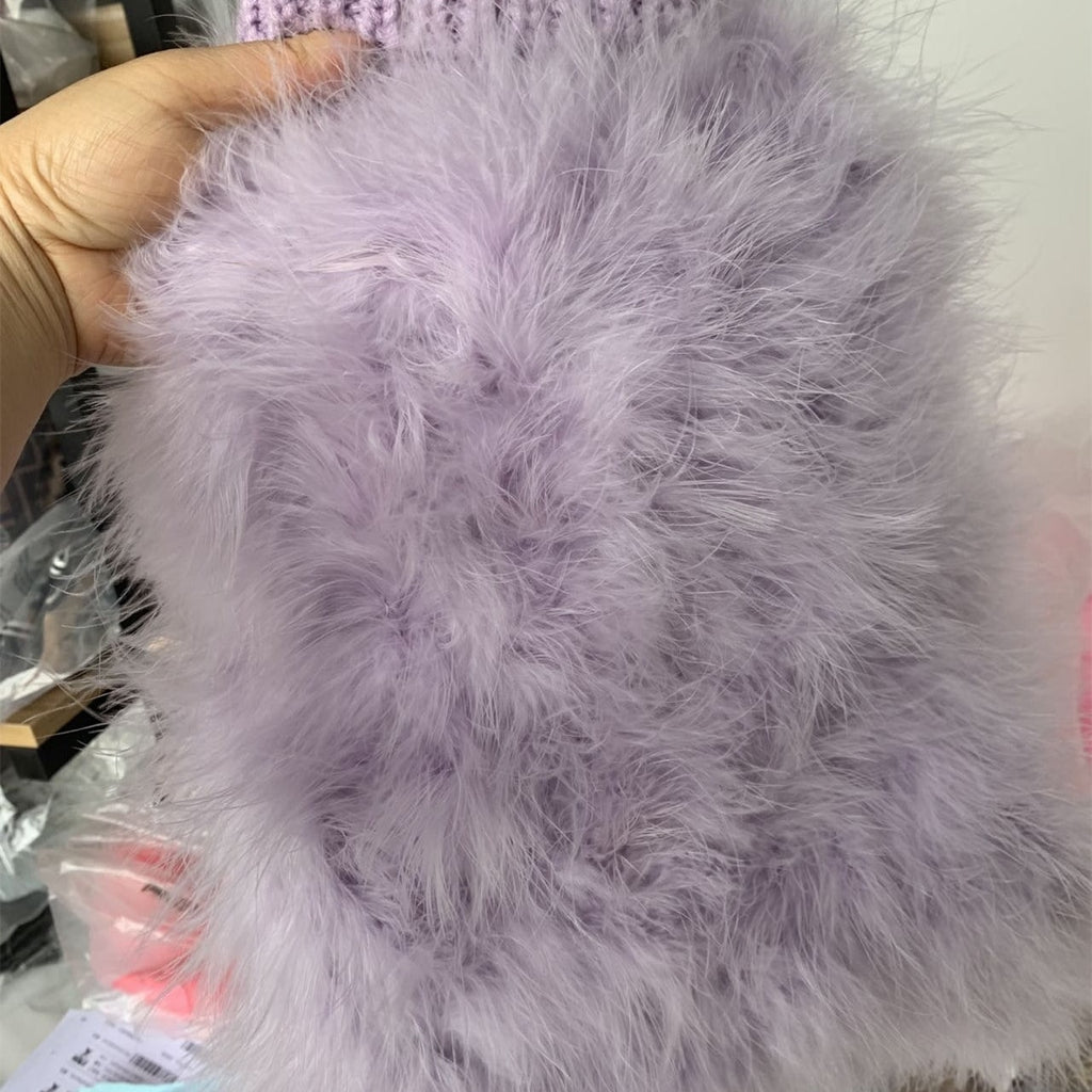 Dog Sweater with Ribbed Turtleneck and Fluffy Faux Fur for Small to Big - Image 2