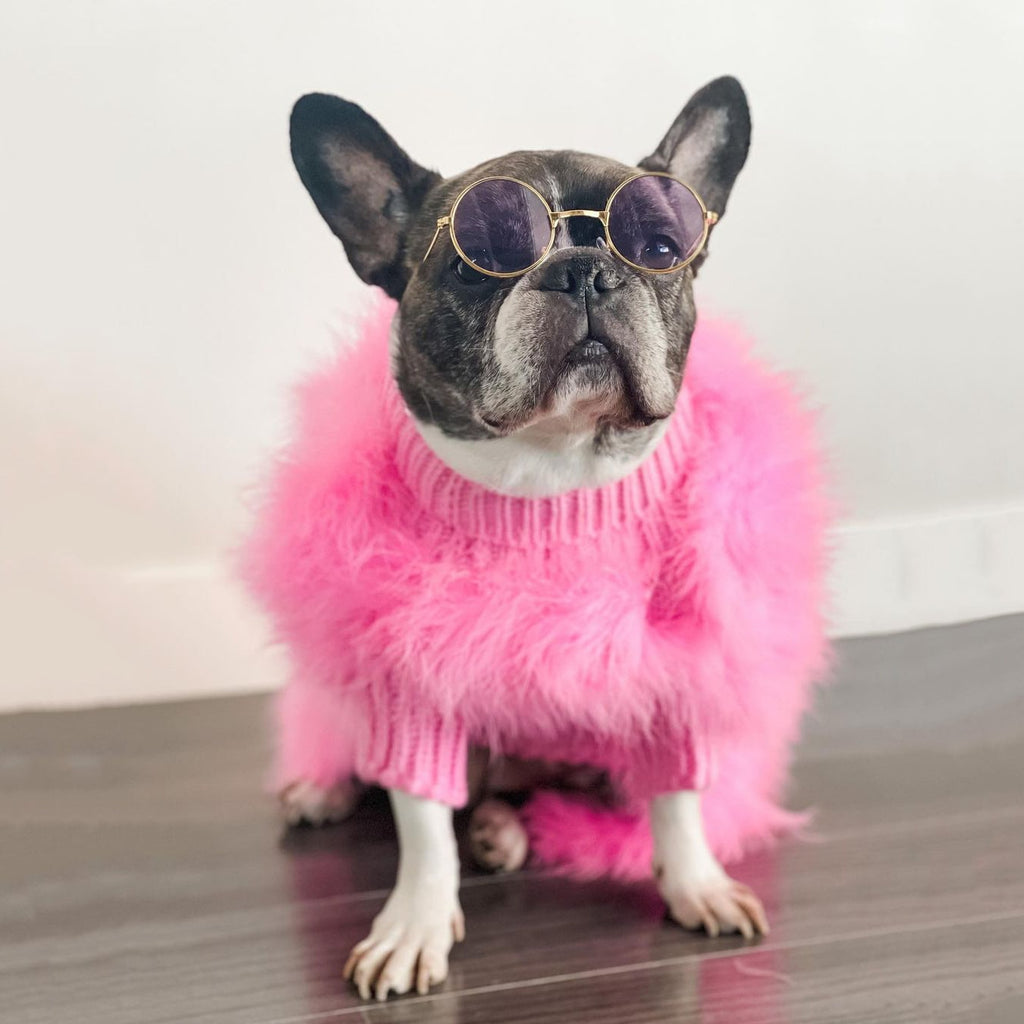 Dog Sweater with Ribbed Turtleneck and Fluffy Faux Fur for Small to Big - Image 6