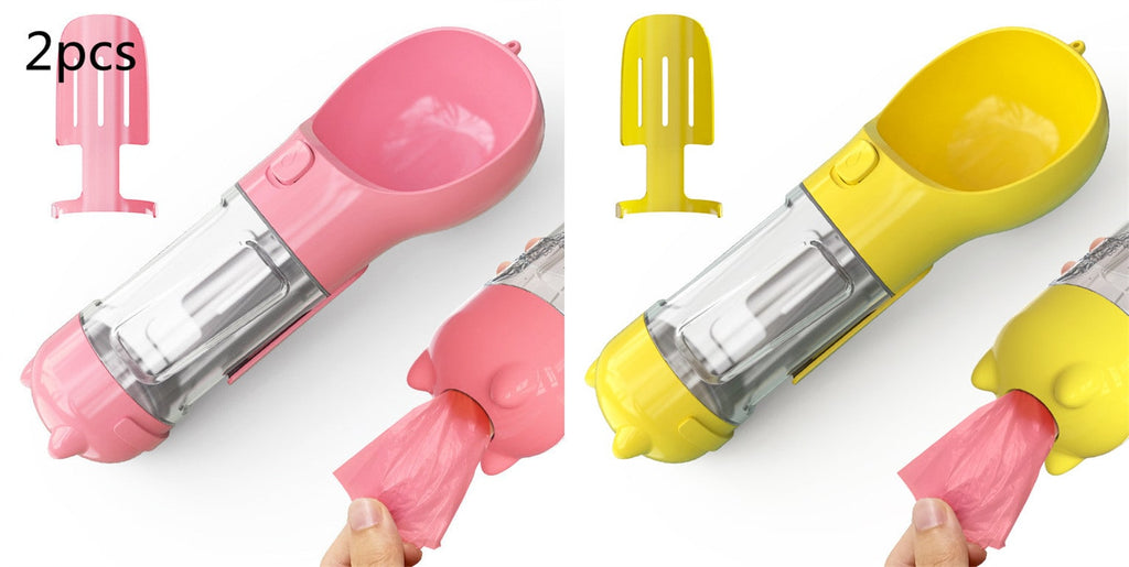 Dog Water Bottle Dispenser with Portable Bowl and Waste Bag Storage for Outdoor Travel - Image 12