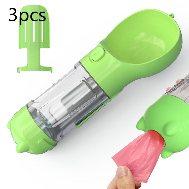 Dog Water Bottle Dispenser with Portable Bowl and Waste Bag Storage for Outdoor Travel - Image 19