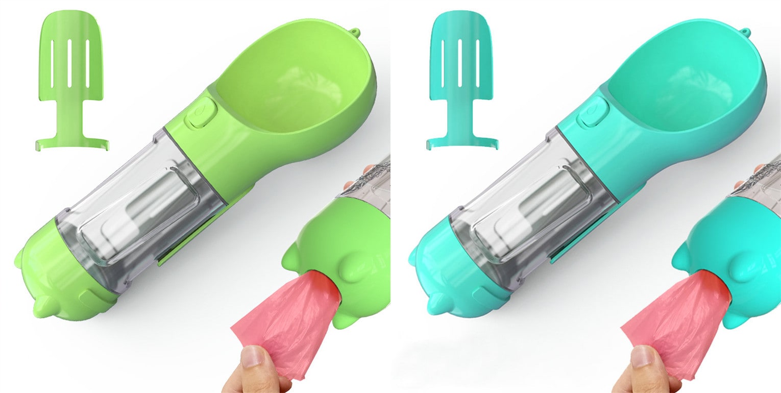 Dog Water Bottle Dispenser with Portable Bowl and Waste Bag Storage for Outdoor Travel - Image 21