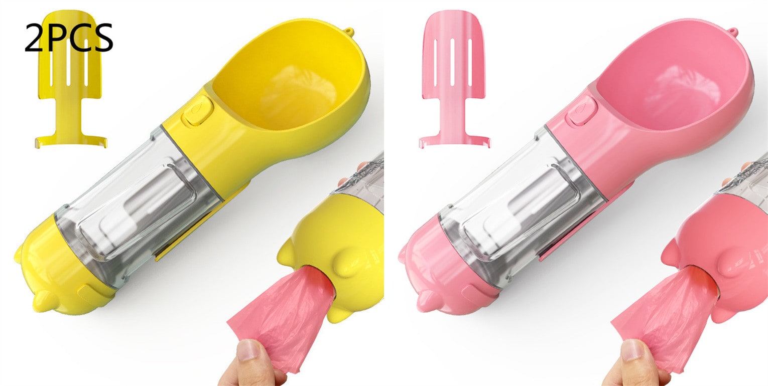Dog Water Bottle Dispenser with Portable Bowl and Waste Bag Storage for Outdoor Travel - Image 26