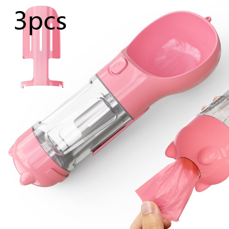 Dog Water Bottle Dispenser with Portable Bowl and Waste Bag Storage for Outdoor Travel - Image 29