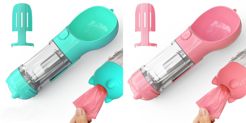 Dog Water Bottle Dispenser with Portable Bowl and Waste Bag Storage for Outdoor Travel - Image 32