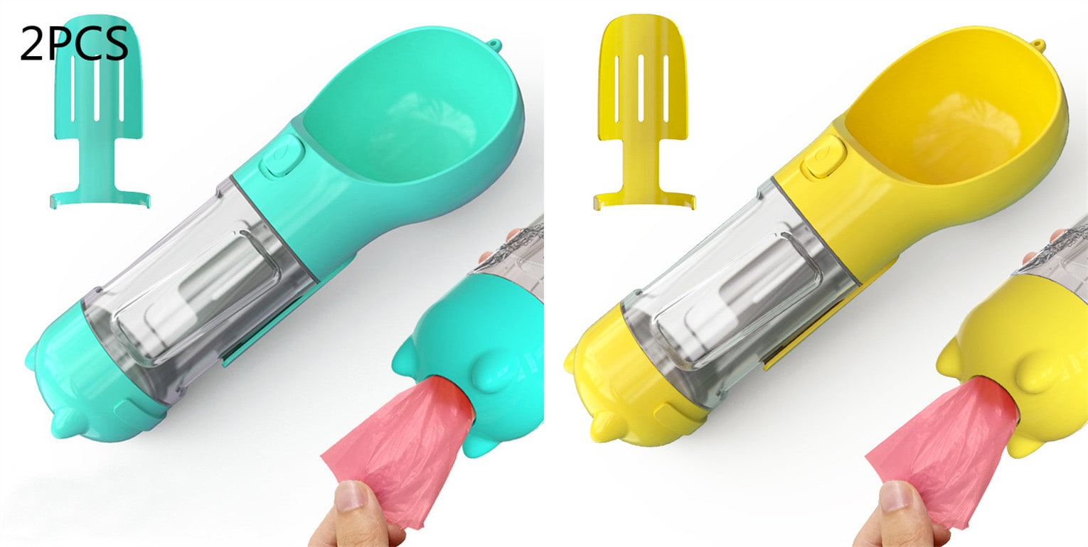 Dog Water Bottle Dispenser with Portable Bowl and Waste Bag Storage for Outdoor Travel - Image 37