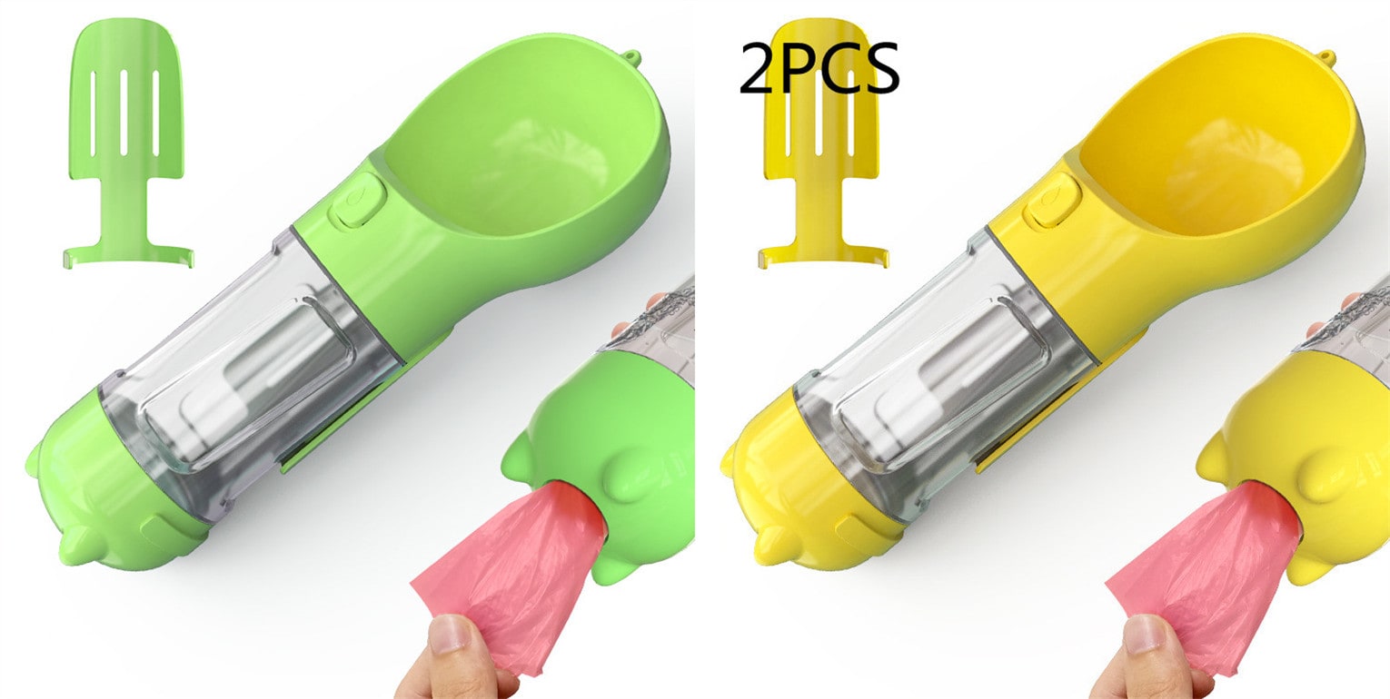 Dog Water Bottle Dispenser with Portable Bowl and Waste Bag Storage for Outdoor Travel - Image 40