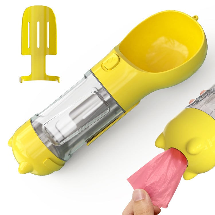 Dog Water Bottle Dispenser with Portable Bowl and Waste Bag Storage for Outdoor Travel - Image 42