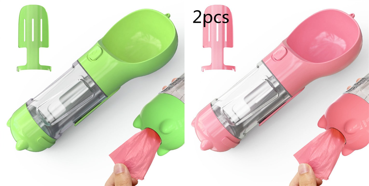 Dog Water Bottle Dispenser with Portable Bowl and Waste Bag Storage for Outdoor Travel - Image 43