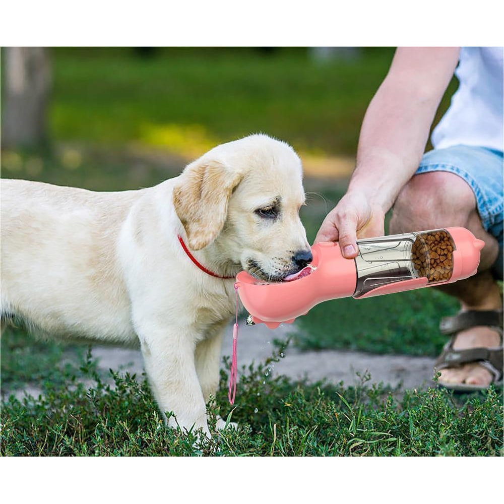 Dog Water Bottle Dispenser with Portable Bowl and Waste Bag Storage for Outdoor Travel - Image 6