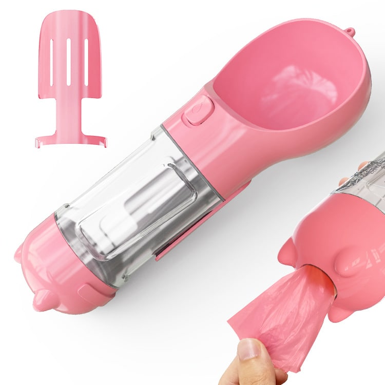 Dog Water Bottle Dispenser with Portable Bowl and Waste Bag Storage for Outdoor Travel - Image 7