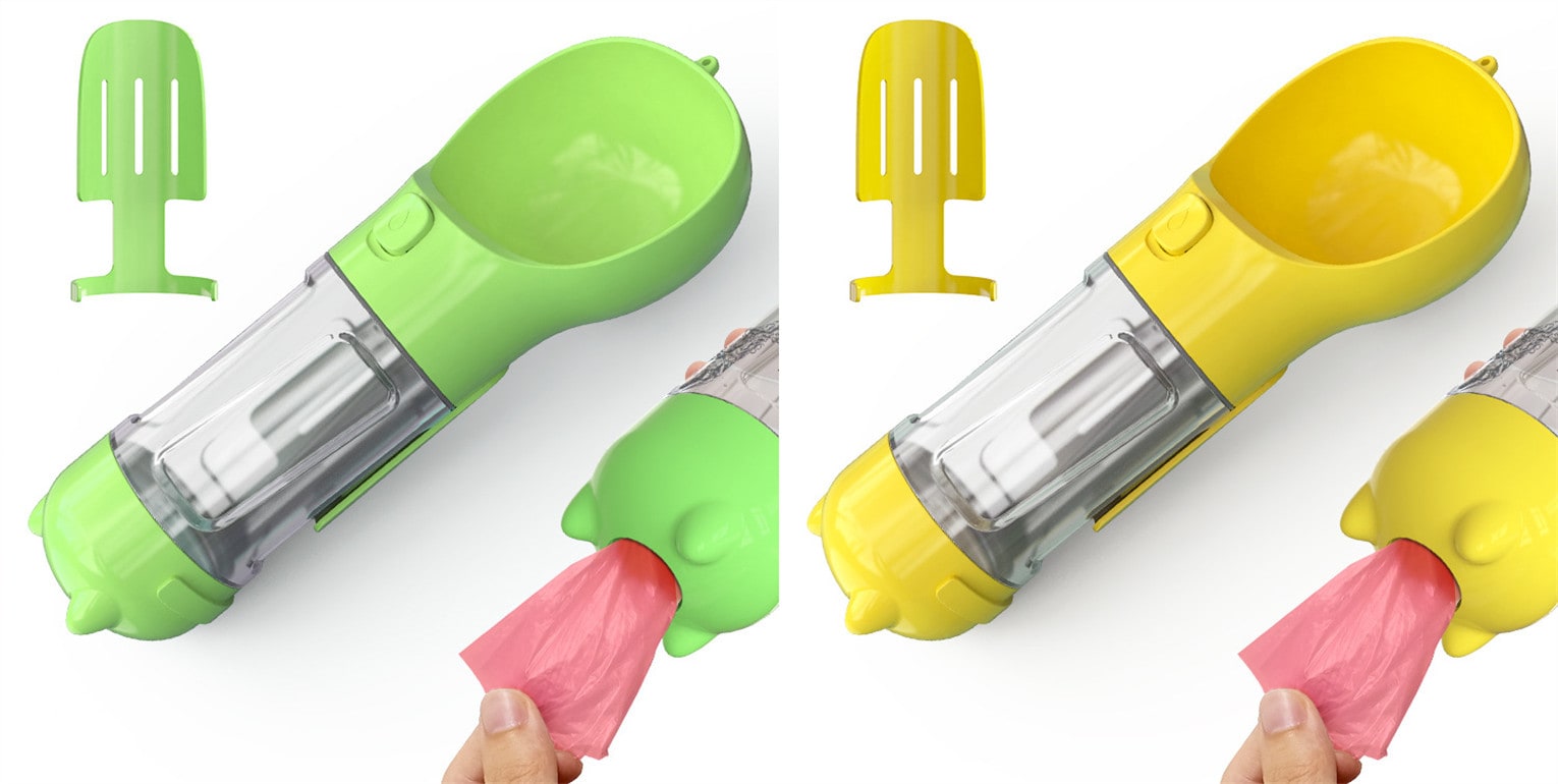 Dog Water Bottle Dispenser with Portable Bowl and Waste Bag Storage for Outdoor Travel - Image 8