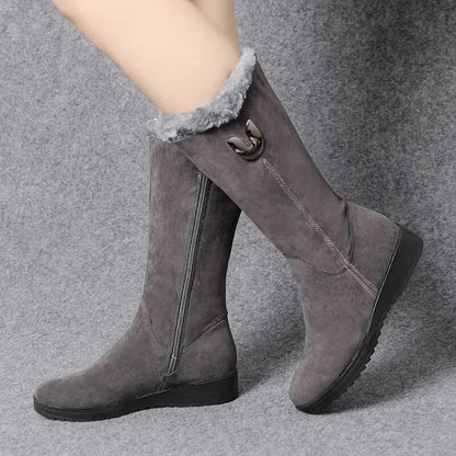 Women’s High Winter Boots Flat Solid Design