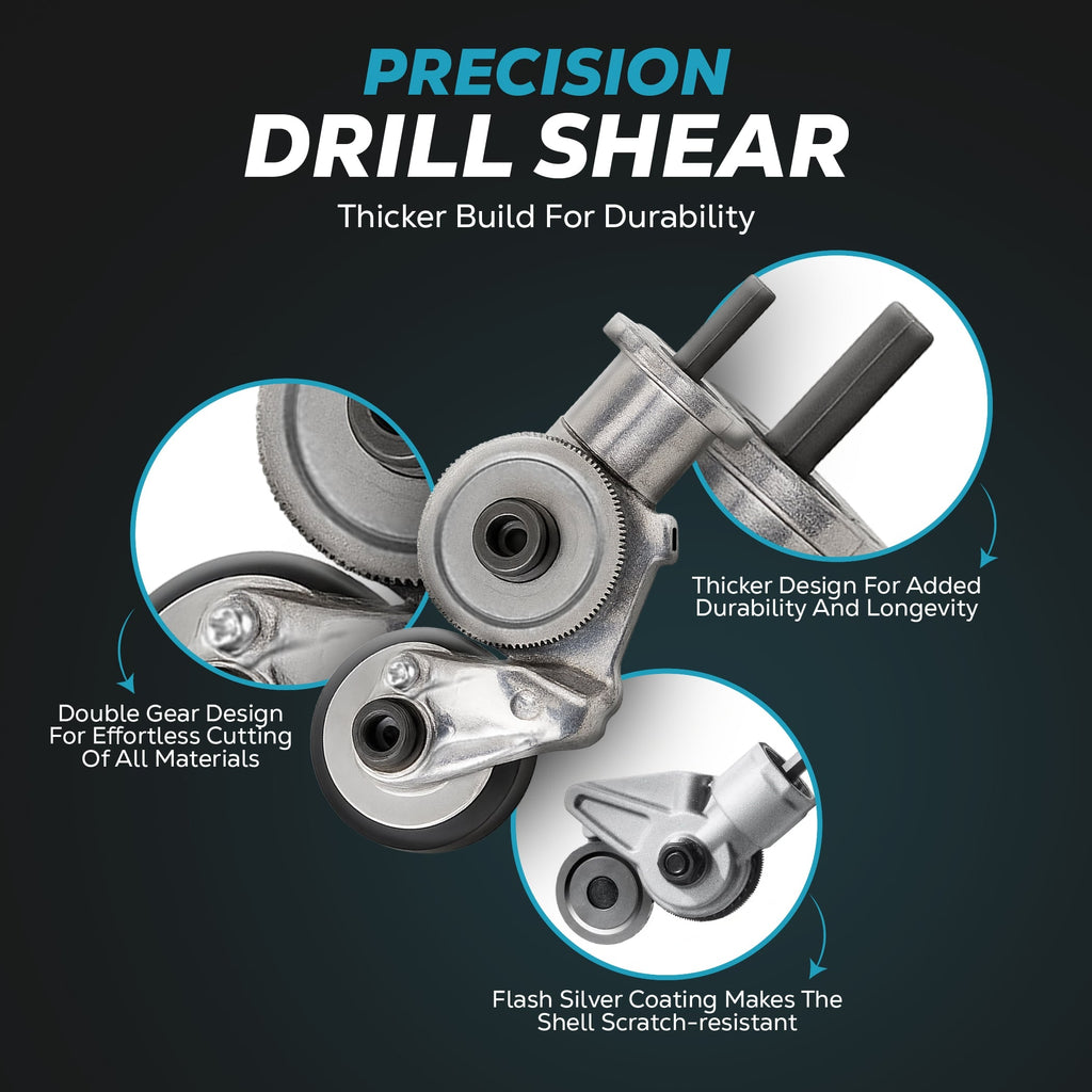 Drill Metal Cutter Attachment with Dual Cutting Wheels for Sheet Tool Blade - Image 8