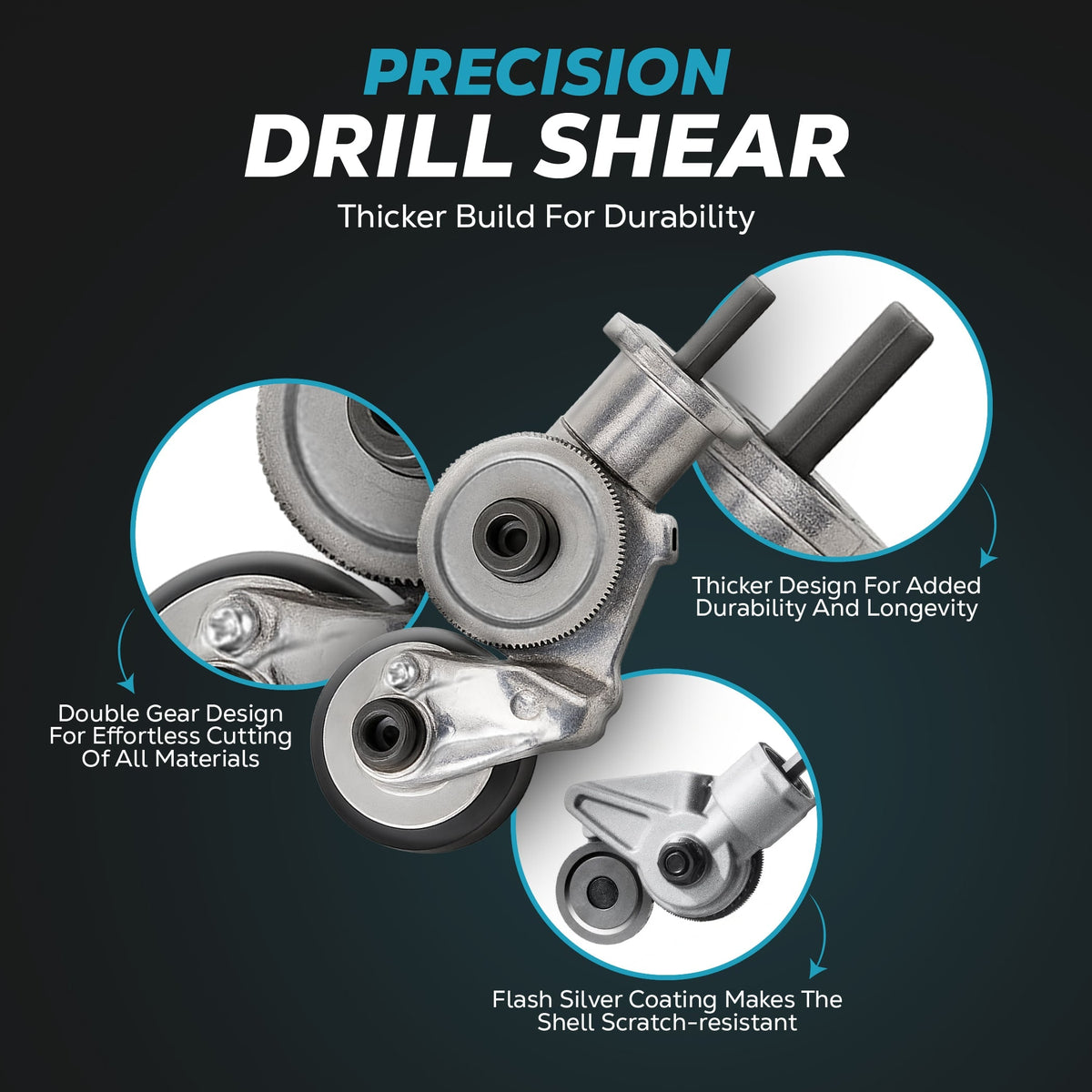 Drill Metal Cutter Attachment with Dual Cutting Wheels for Sheet Tool Blade - Image 8