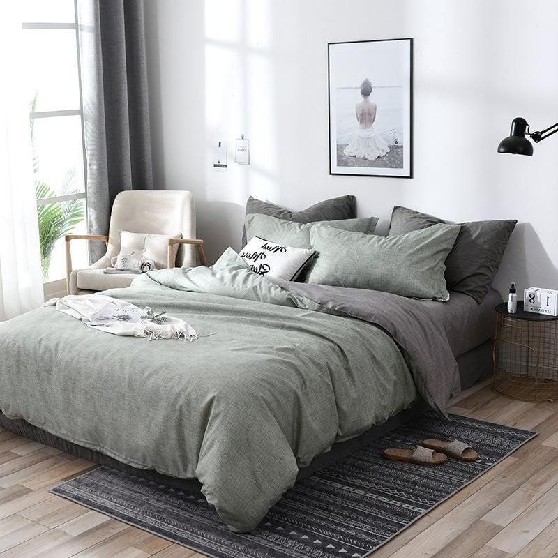 Duvet Cover Set with Sheets Queen and King Size Reversible Brushed Microfiber Bedding - Image 1