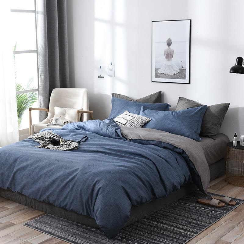 Duvet Cover Set with Sheets Queen and King Size Reversible Brushed Microfiber Bedding - Image 6