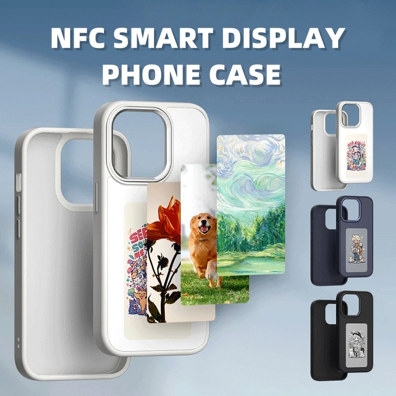 E-Ink Phone Case with Strap and Wallet Slot for Iphone 14 Pro Max Battery-Free Smart Display Cover - Image 1