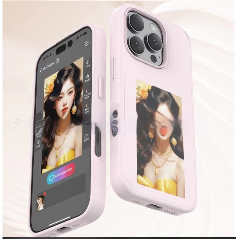 E-Ink Phone Case with Strap and Wallet Slot for Iphone 14 Pro Max Battery-Free Smart Display Cover - Image 2